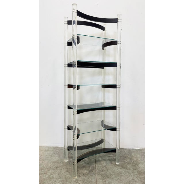 Charles Hollis Jones Vintage Lucite, Rosewood Etagere, Charles Hollis Jones Style For Sale - Image 4 of 10