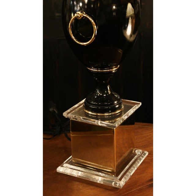 Hollywood Regency Vintage Hollywood Regency Style Black Table Lamp, 1940s For Sale - Image 3 of 8