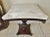 Vintage Solid Mahogany Carved Wood Marble Top Accent Parlor Table For Sale - Image 11 of 11
