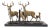 Bronze Deer Group Sculpture on Black Marble Base — Stag and Wildlife Figurine For Sale