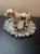 Signed South African Felix Raku 7” Dog Figurine W/ Crackle & Panels