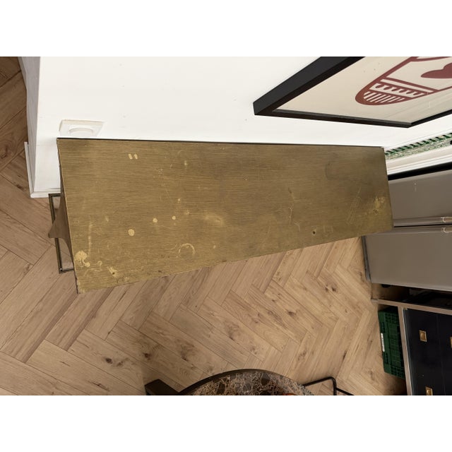 Mid-Century Wall-Mounted Console Table in Brass with Glass Shelf, 1960 For Sale - Image 4 of 7