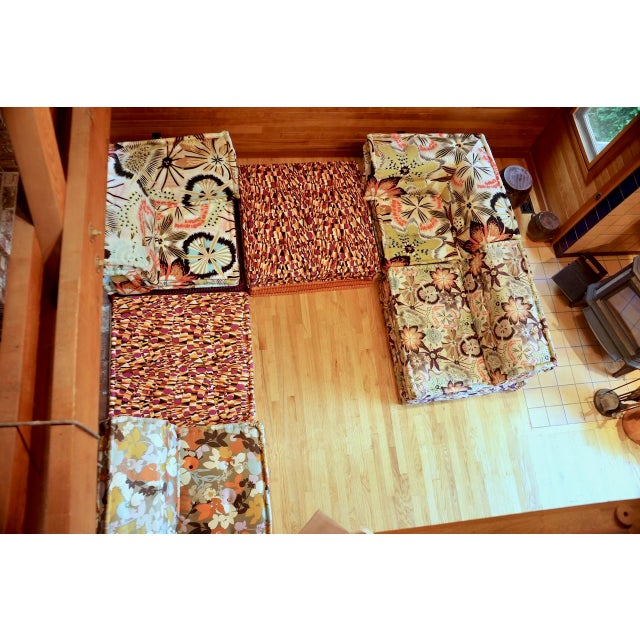 Hans Hopfer’s iconic Mah Jong modular seating for Roche Bobois, dressed in Missoni fabric with coordinating velvet...