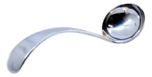 William IV Silver Mustard Spoon with Curved Handle by Martin Hall