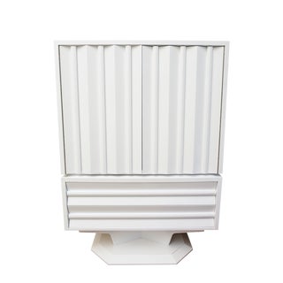 Vintage White Lacquered Wood Sculptural Cabinet/ Gentlemen's Dresser/ Dry Bar For Sale