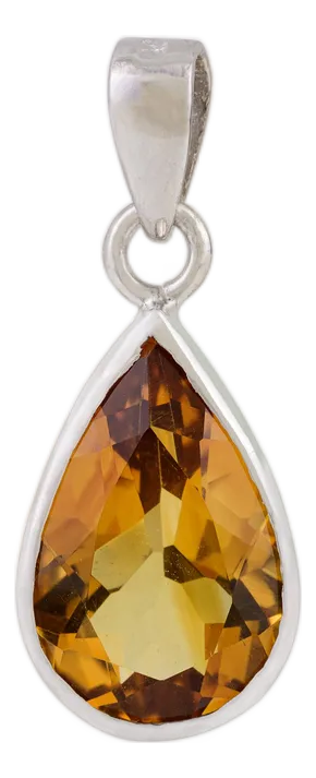 Modern Citrine Gemstone Charm Pendant by Carat&her