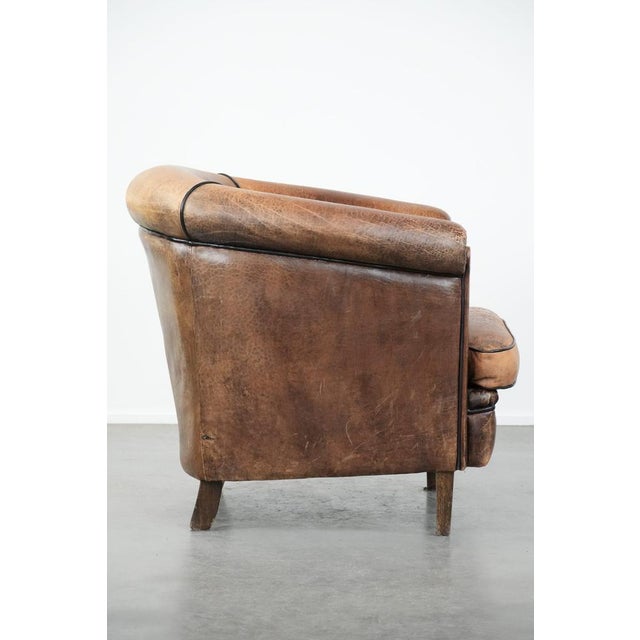 Vintage Club Chair in Sheepskin Leather For Sale - Image 3 of 14