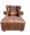 Cabin Cigar Leather Restoration Hardware Chair & Coordinating Ottoman, a Pair For Sale - Image 3 of 18
