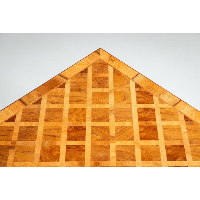 Orange Square Italian Coffee Table with Burl Wood Inlaid Parquetry Top, 1950s For Sale - Image 8 of 15