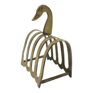 Vintage English Traditional Brass Duck Letter Rack