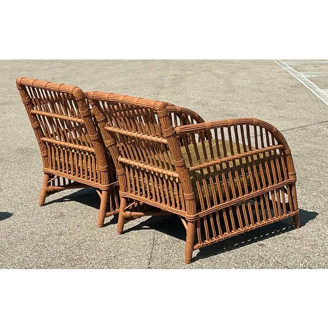 Vintage Stick Rattan Lounge Chairs - A Pair For Sale - Image 12 of 12