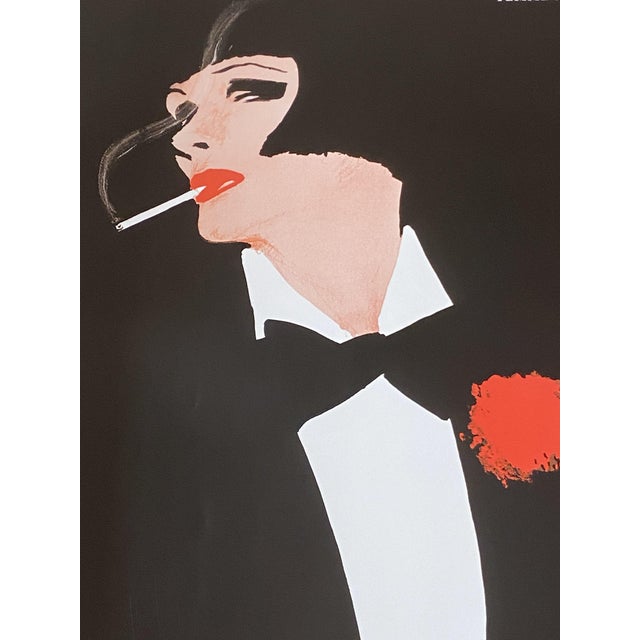 Modern Woman with Carnation Poster by René Gruau, 1981 For Sale - Image 3 of 15