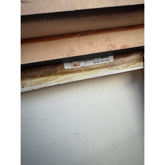 Late 20th Century Pair of Red & Gold Abstract Paintings For Sale - Image 17 of 18