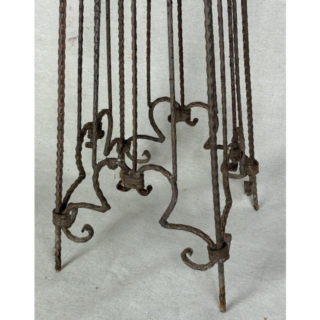 Mid 20th Century Hand‑Forged Wrought Iron Garden Obelisk / Trellis For Sale - Image 6 of 8