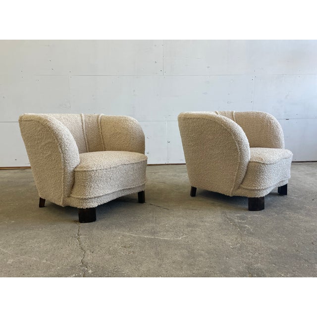 Danish Club Chairs with Beechwood Frames by Viggo Boesen, 1940s, Set of 2 For Sale - Image 9 of 9