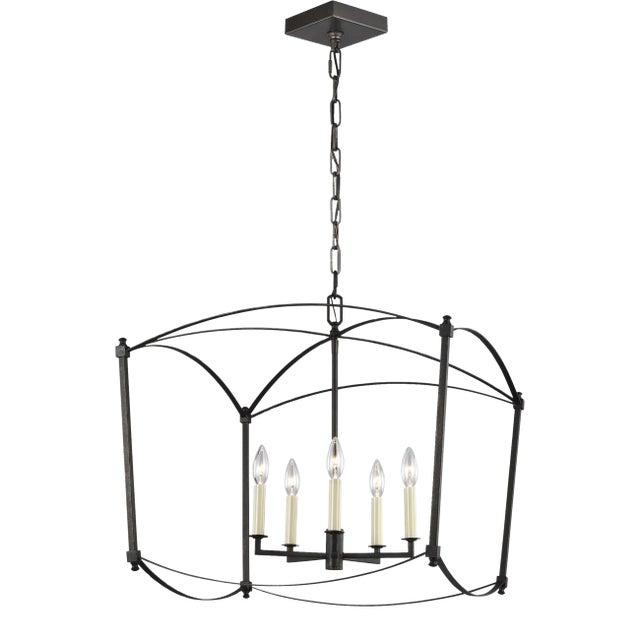 Sean Lavin by Visual Comfort Studio Thayer Wide Lantern, Smith Steel For Sale