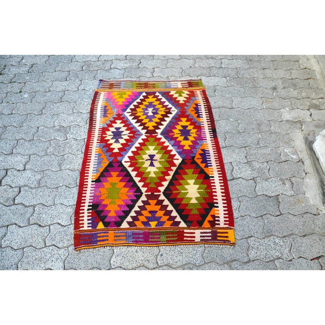 1960s Turkish Handmade Kilim Rug For Sale - Image 11 of 11