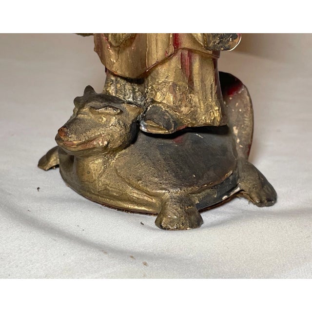 Antique 19th Century Chinese Daoist Deity Xuanwu Wood Sculpture Statue Figure For Sale - Image 11 of 11
