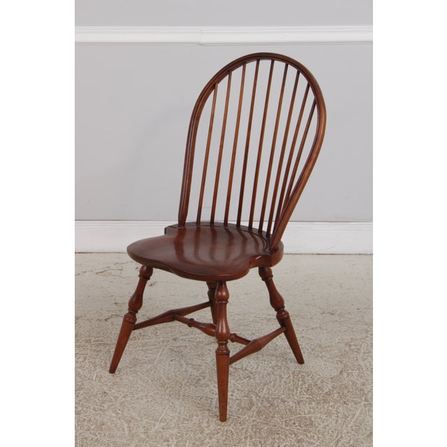 Set of 6 Robert Bergelin Cherry Windsor Style Dining Room Chairs For Sale - Image 14 of 17