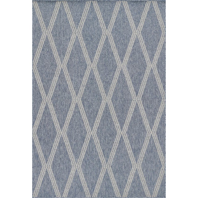 Momeni Contemporary Indoor/Outdoor Hampton Inlet Rug in Blue, 9' x 12' For Sale - Image 9 of 9