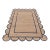 Navy Jute Wool Premium Handwoven Scalloped Rug 2.6x15 Ft. For Sale