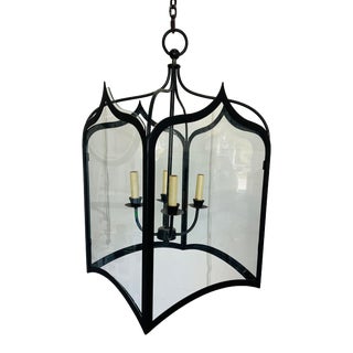 Vintage Chinoiserie Four Arm Federal Ceiling Pendant Light Fixture For Sale