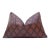 Luxury Brown Leather Geometric Throw Pillow 16x24 | Handmade Modern Designer Lumbar Cushion For Sale
