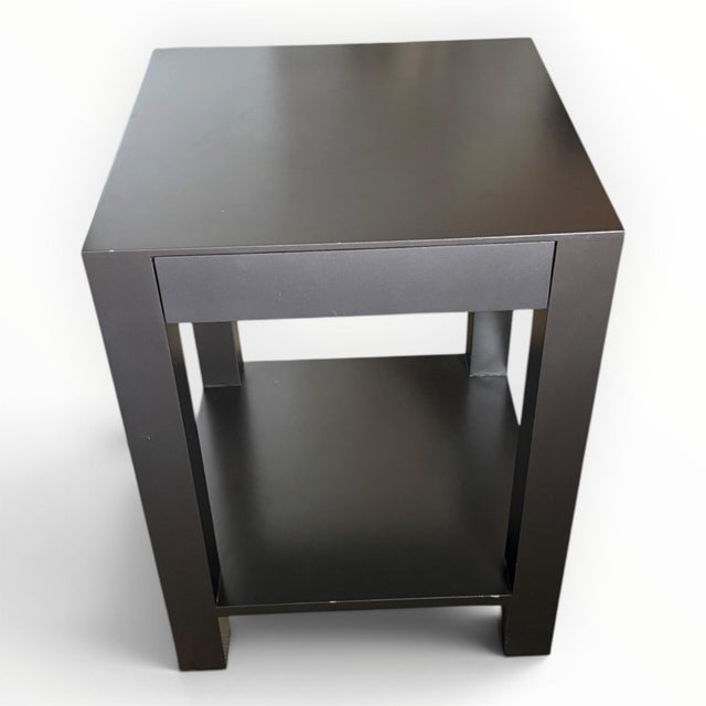 Custom Parsons Ebonized Maple Bedside Tables- A Pair For Sale - Image 4 of 5