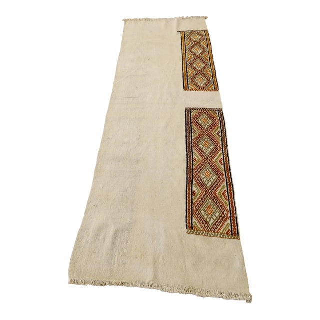 1970s Scandinavian Cream Ethnic Kilim Rug For Sale