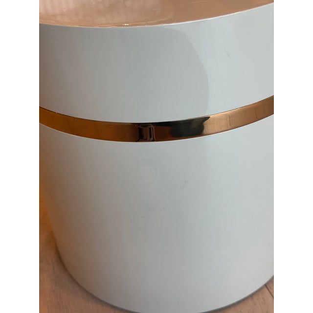 Lacquer/Rose Gold Accent Table For Sale In New York - Image 6 of 10