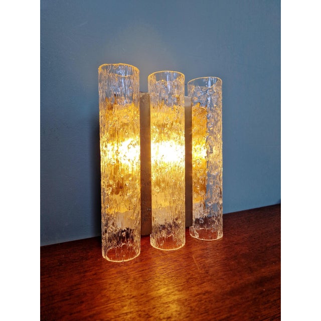 1960s Tubular Wall Sconce in Brass and Frosted Glass from Doria Leuchten, 1960s For Sale - Image 5 of 17