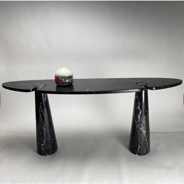 Vintage Italian Console Table in Black Marquina Marble by Angelo Mangiarotti, 1970s For Sale - Image 3 of 13