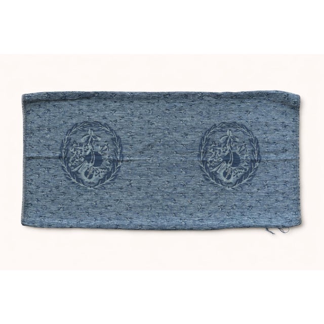 Neoclassical Brunschwig & Fils Style Blue Violin Laurel Woven Tapestry Panel 28x49 Vintage For Sale - Image 3 of 5