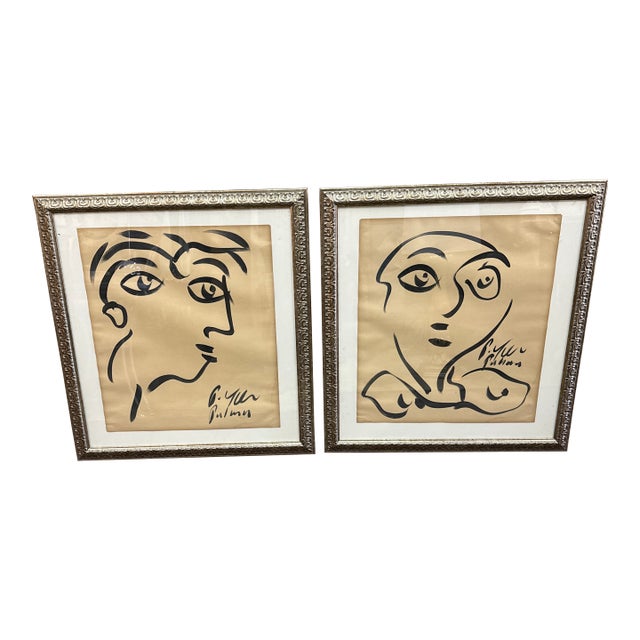 Early Peter Keil Pair of Cubist Paintings For Sale