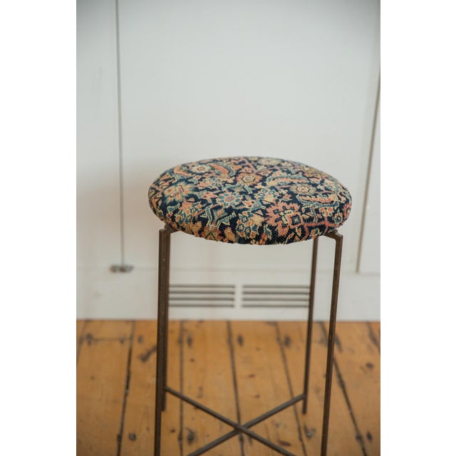 Reclaimed Antique Rug Fragment Side Table Stand 6 of 7 For Sale In New York - Image 6 of 6