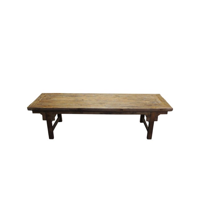 Chinese 75" Long Elm Bench For Sale - Image 3 of 7