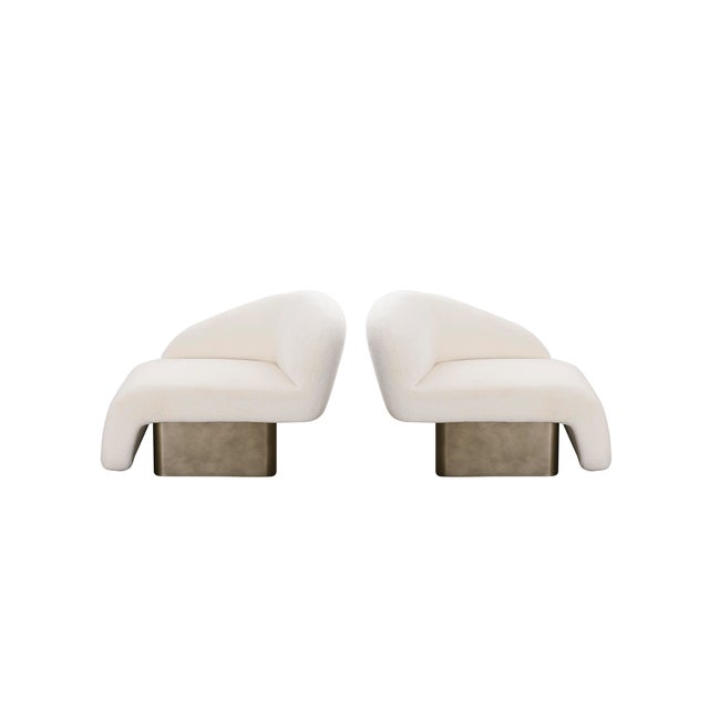 Contemporary Kaia Modern White Boucle Right Arm Accent Chair For Sale - Image 3 of 11