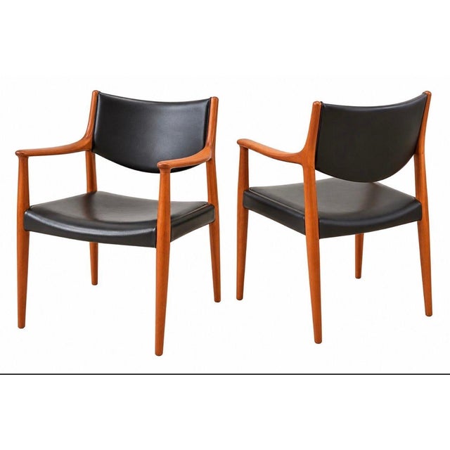 Ejner Larsen & Aksel Bender Madsen Teak Captain Chairs, 1950 For Sale - Image 4 of 7