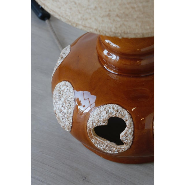 Textile Vintage Ceramic Lamp, 1970s For Sale - Image 7 of 13