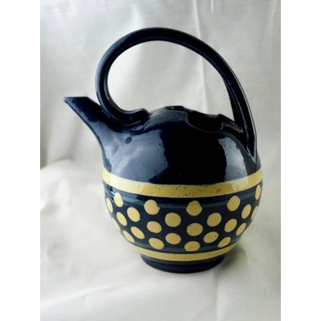 French Early 20th French Folk Art Deco Paul Jacquet Spotted Deco Jug For Sale - Image 3 of 11