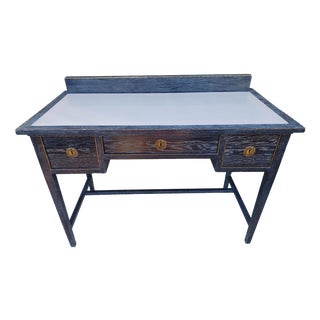 Vienna Secession Limed Oak Writing Desk and Chair, 1905, Set of 2 For Sale