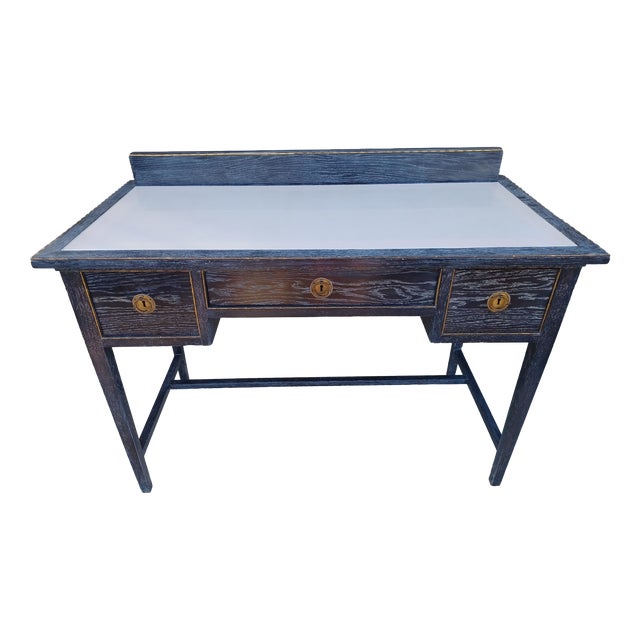 Vienna Secession Limed Oak Writing Desk and Chair, 1905, Set of 2 For Sale