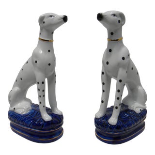 Staffordshire Style Dalmatian Bookends - a Pair For Sale