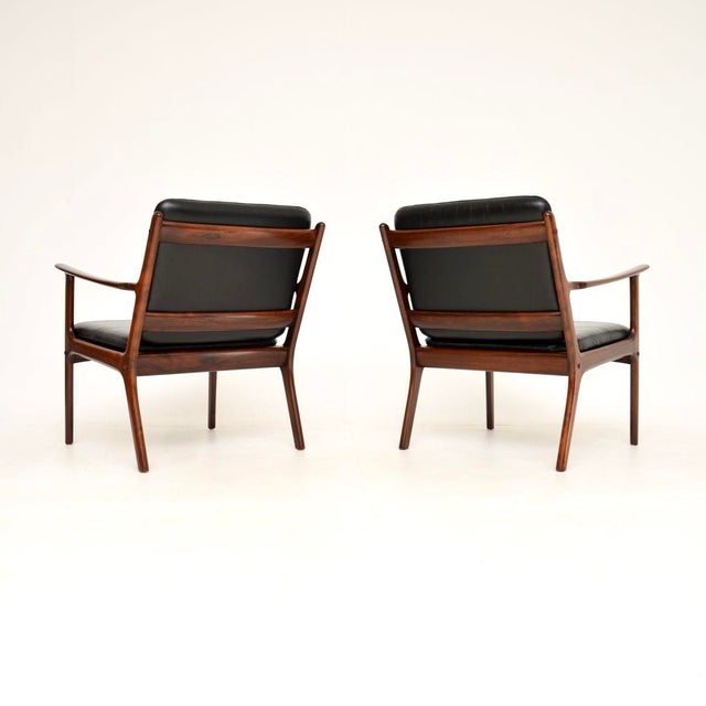 Vintage Danish Leather Armchairs from Ole Wanscher, 1960s, Set of 2 For Sale - Image 4 of 11