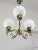 Vintage Italian Brass and Opaline Chandelier For Sale - Image 6 of 15