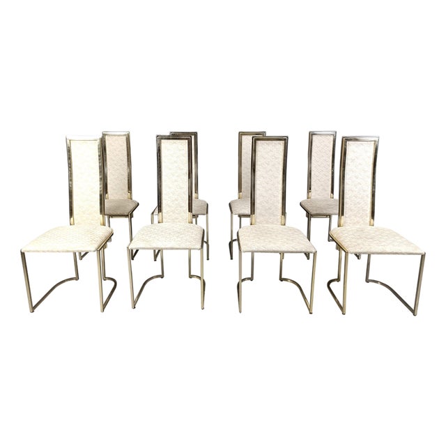 Vintage Dining Chairs attributed to Belgochrom, 1970s, Set of 8 For Sale
