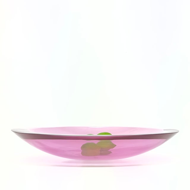 Lilac lucite bowl. This is a captivating mid-century decorative oversized lucite bowl in a transparent lilac-pink to...