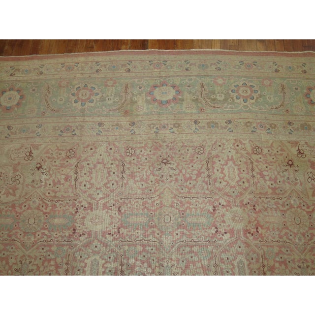 Pink Early 20th Century Zabihi Collection Indian Amritsar Fine Pink Mint Green Rug - 11'2" x 14'2" For Sale - Image 8 of 10