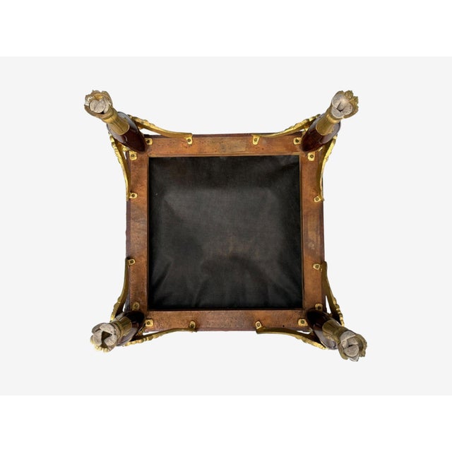 French Empire Revival, Bronze, Mahogany, Fabric, Footstool, France, 19th C. For Sale - Image 14 of 14