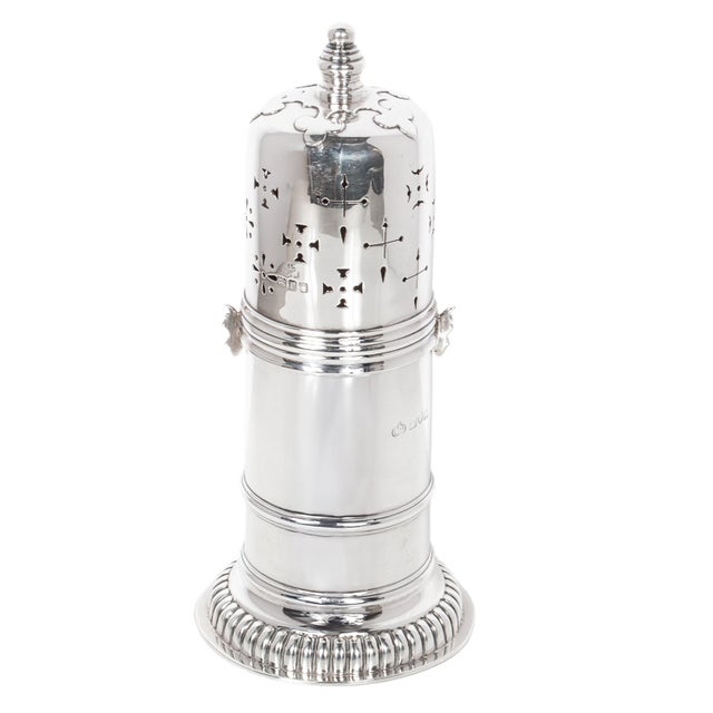 Traditional Antique Sterling Silver Silver Sugar Shaker Caster Muffineer Elkington & Co London 1912 For Sale - Image 3 of 12